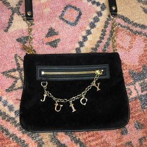 Vintage Black Velvet “Juicy” Chain Crossbody